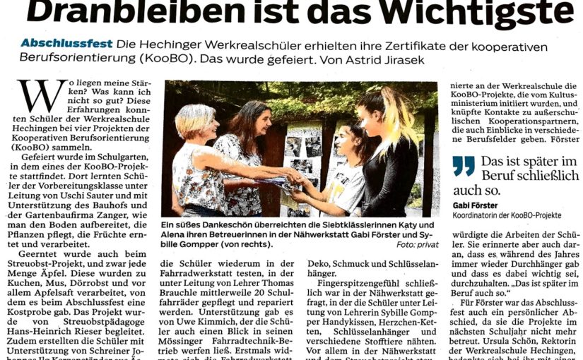 Dranbleiben ist das Wichtigste